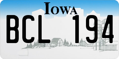 IA license plate BCL194