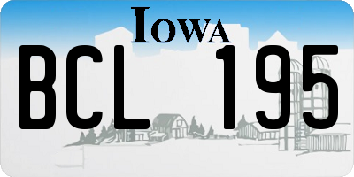 IA license plate BCL195