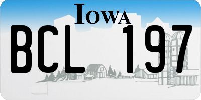 IA license plate BCL197