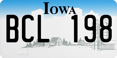 IA license plate BCL198