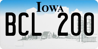 IA license plate BCL200