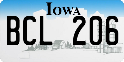 IA license plate BCL206