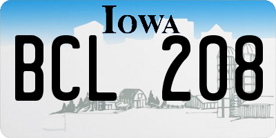 IA license plate BCL208