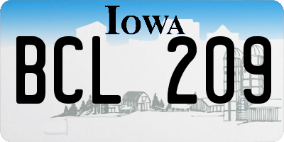 IA license plate BCL209