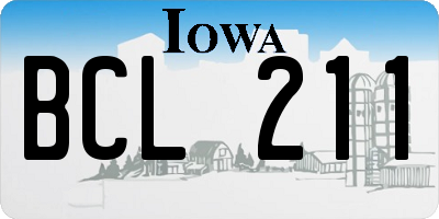 IA license plate BCL211