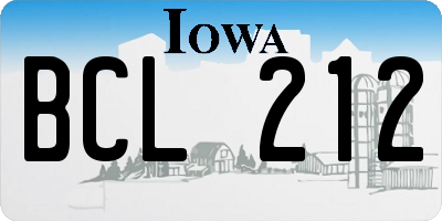 IA license plate BCL212