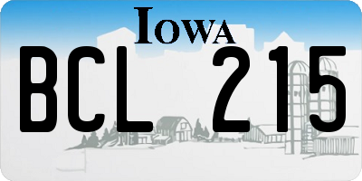 IA license plate BCL215