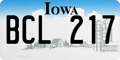 IA license plate BCL217
