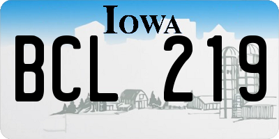 IA license plate BCL219