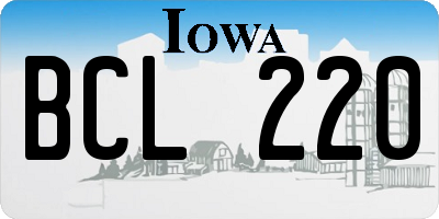 IA license plate BCL220