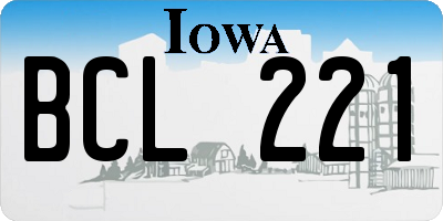 IA license plate BCL221