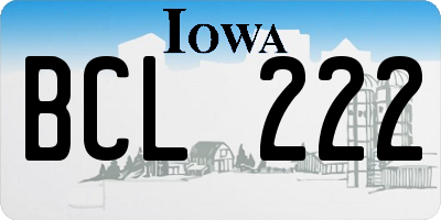 IA license plate BCL222