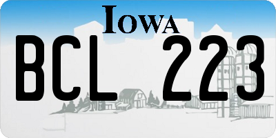 IA license plate BCL223