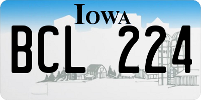 IA license plate BCL224
