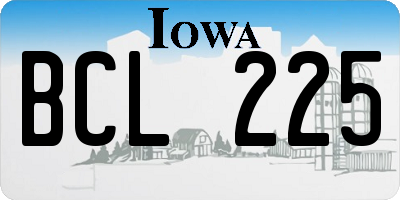 IA license plate BCL225