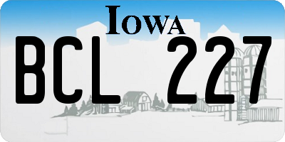 IA license plate BCL227