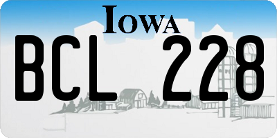 IA license plate BCL228