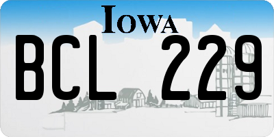 IA license plate BCL229