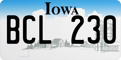IA license plate BCL230