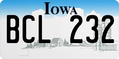 IA license plate BCL232