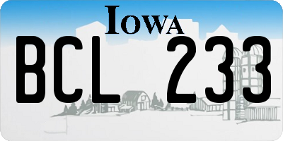IA license plate BCL233