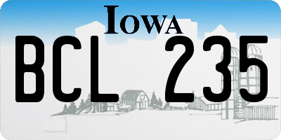 IA license plate BCL235