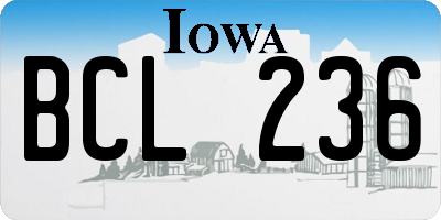 IA license plate BCL236