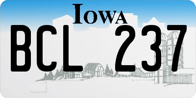 IA license plate BCL237
