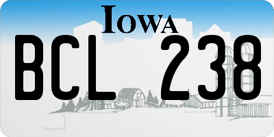 IA license plate BCL238
