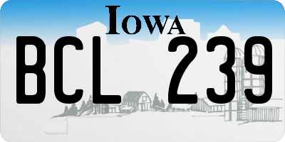 IA license plate BCL239