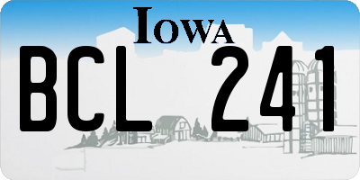 IA license plate BCL241