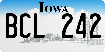 IA license plate BCL242