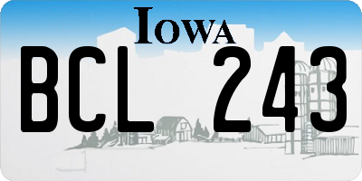 IA license plate BCL243