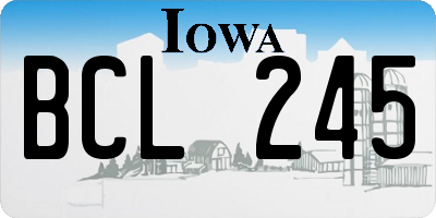 IA license plate BCL245