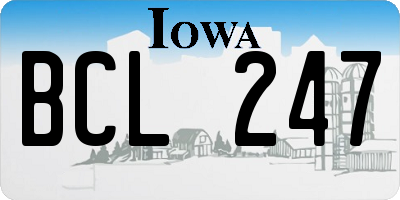 IA license plate BCL247
