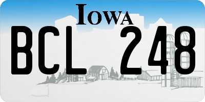 IA license plate BCL248