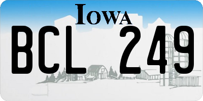 IA license plate BCL249