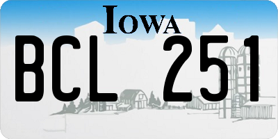 IA license plate BCL251