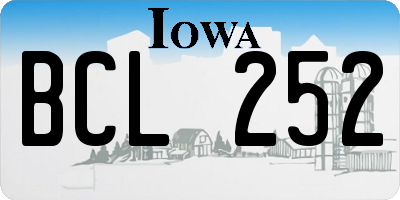 IA license plate BCL252