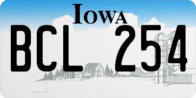 IA license plate BCL254