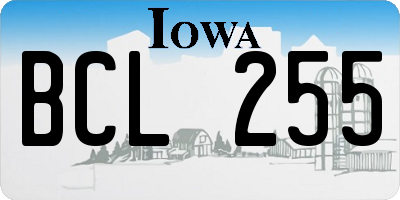 IA license plate BCL255