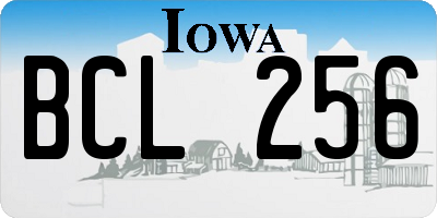 IA license plate BCL256