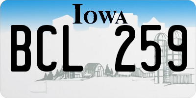 IA license plate BCL259