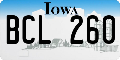 IA license plate BCL260