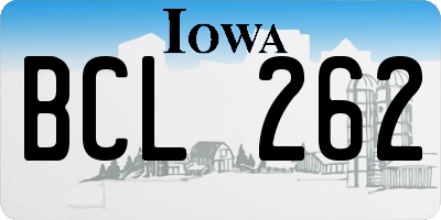 IA license plate BCL262