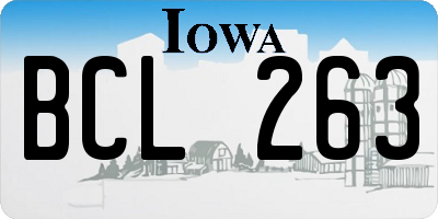 IA license plate BCL263