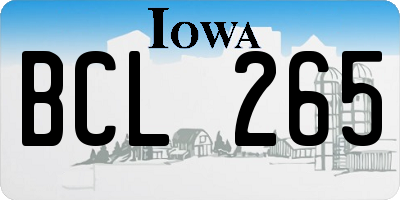 IA license plate BCL265