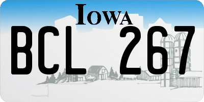 IA license plate BCL267