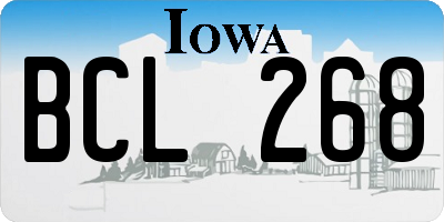 IA license plate BCL268