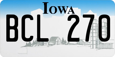 IA license plate BCL270